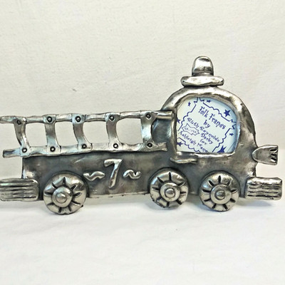 Vintage Metal Fire Engine Truck Picture Frame Folk Frames Ashleigh Manor
