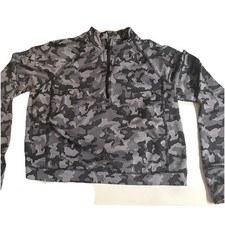 Spyder Active Womens Half Zip Medium Black White Camouflage Thumbholes Logo