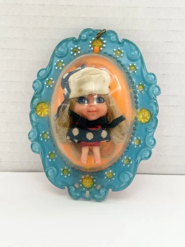 Liddle Kiddles Lucky Locket LORELEI Doll Mattel Blue With Orange Door white Hat