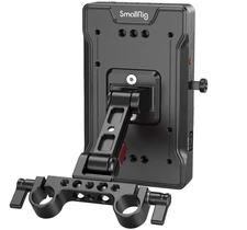 SMALLRIG V-Mount Battery Adapter Plate 3202B with 15mm Rod Clamp – Black