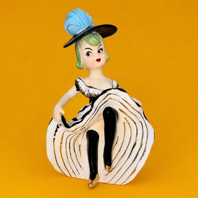 CUTE! Can Can Dancer French Girl Woman Figurine Moulin Rouge TMJ Napco Lefton