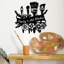 Personalized Art Studio Metal Sign, Artist Gift, Custom Name Wall Art