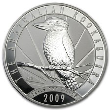 Australia 30 $ 2009 Kookaburra 2009 1 kg argento 999 FDC