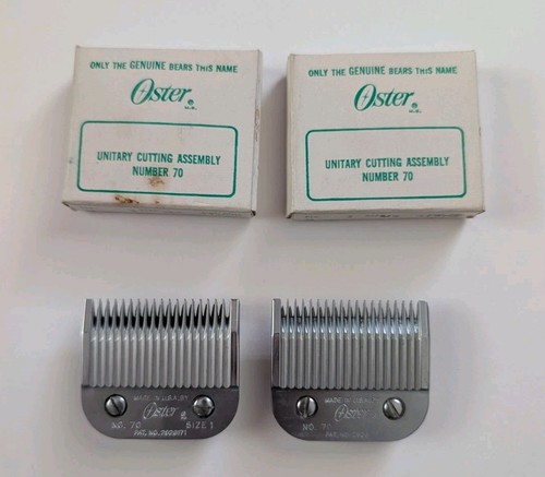 Oster No 70 Size 1 Clipper Blade Lot of 2 Cat 91808 USA OEM w/ Boxes Vintage