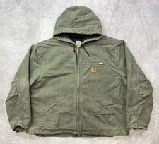 Carhartt J141 ARG Work Jacket Size 4XL Moss Green Canvas Sherpa Lined