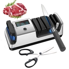 Upgrade 5 in 1 Electric Knife Sharpener, Professional 3-Stage with LCD Screen...