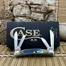 Case XX USA Hand Fired Sawcut Caribbean Blue Bone Small Congress Pocket Knife