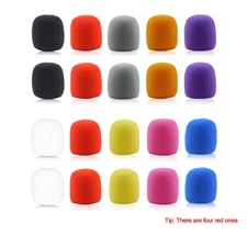 20Pcs Microphone Windscreen Pop Filter Sponge Foam Wind Shield Mic Cover