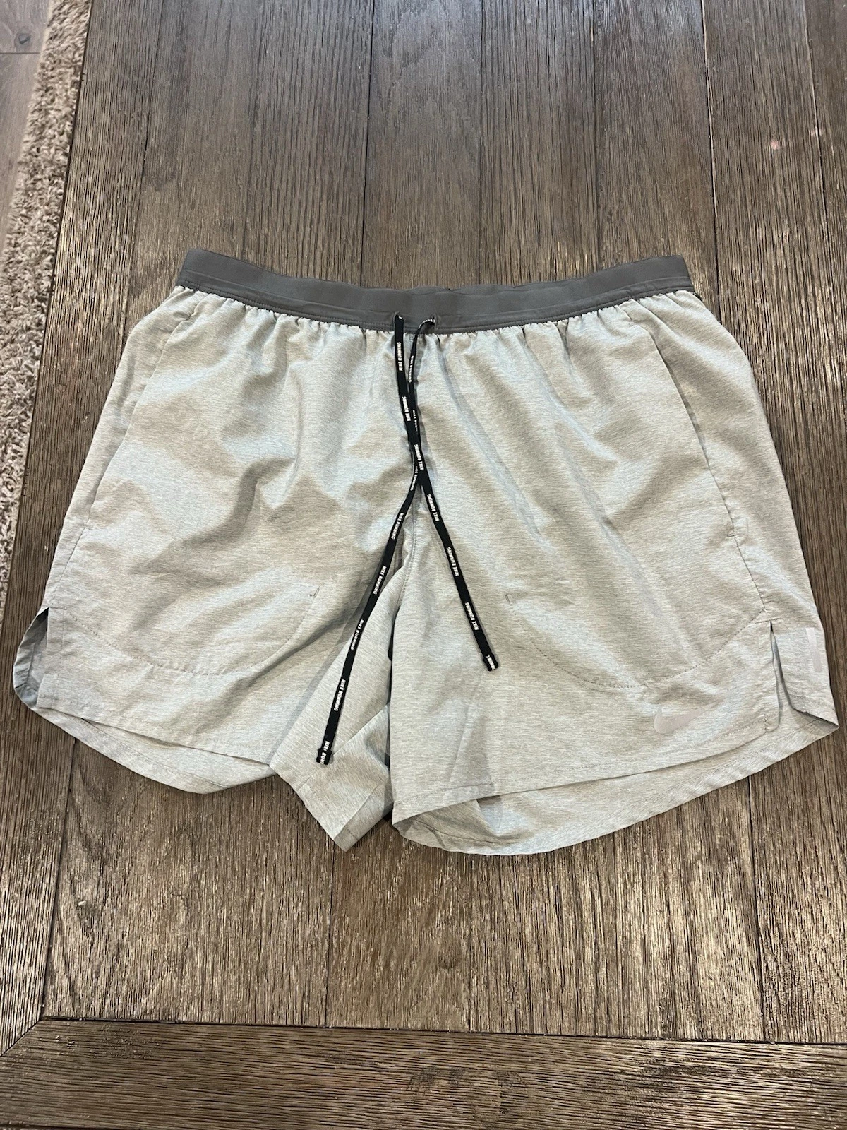 Mens Nike Lined Running Shorts Gray Medium
