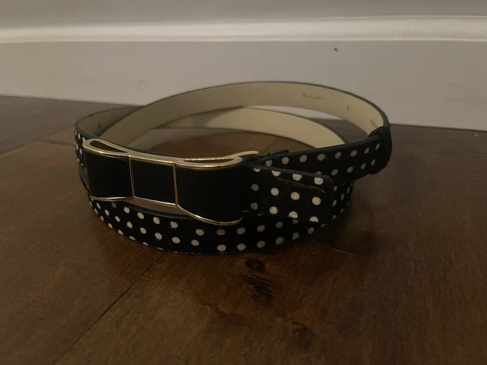 Cinto de couro Kate Spade KS2100006 preto bolinhas arco ferragem - Feminino G - Imagem 3 de 4