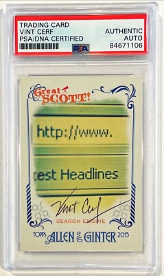 2015 Topps Allen & Ginter Search Engine Vint Cerf Signed Auto Card #GS-8 PSA/DNA