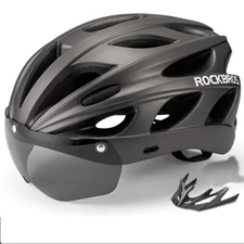 RockBros Bike Helmet With Goggle Visor Lightweight Open Face Road MTB Cycling
