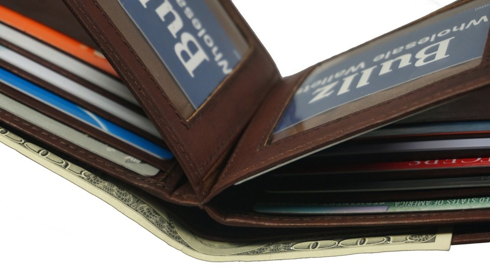 Style N Craft 391002 Slim Bifold Hipster Leather Wallet In Dark Brown - Foto 5