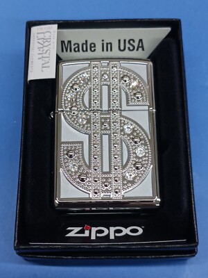 Zippo 20904 Dollar Emblem Swarovski Crystals High Polish Chrome | eBay