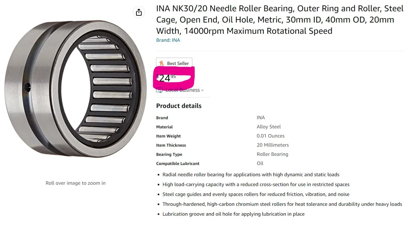 NK30/20 INA Needle Roller Bearing Without Inner Ring 30x40x20 NEW SEALED [OF39] 35373085903 eBay