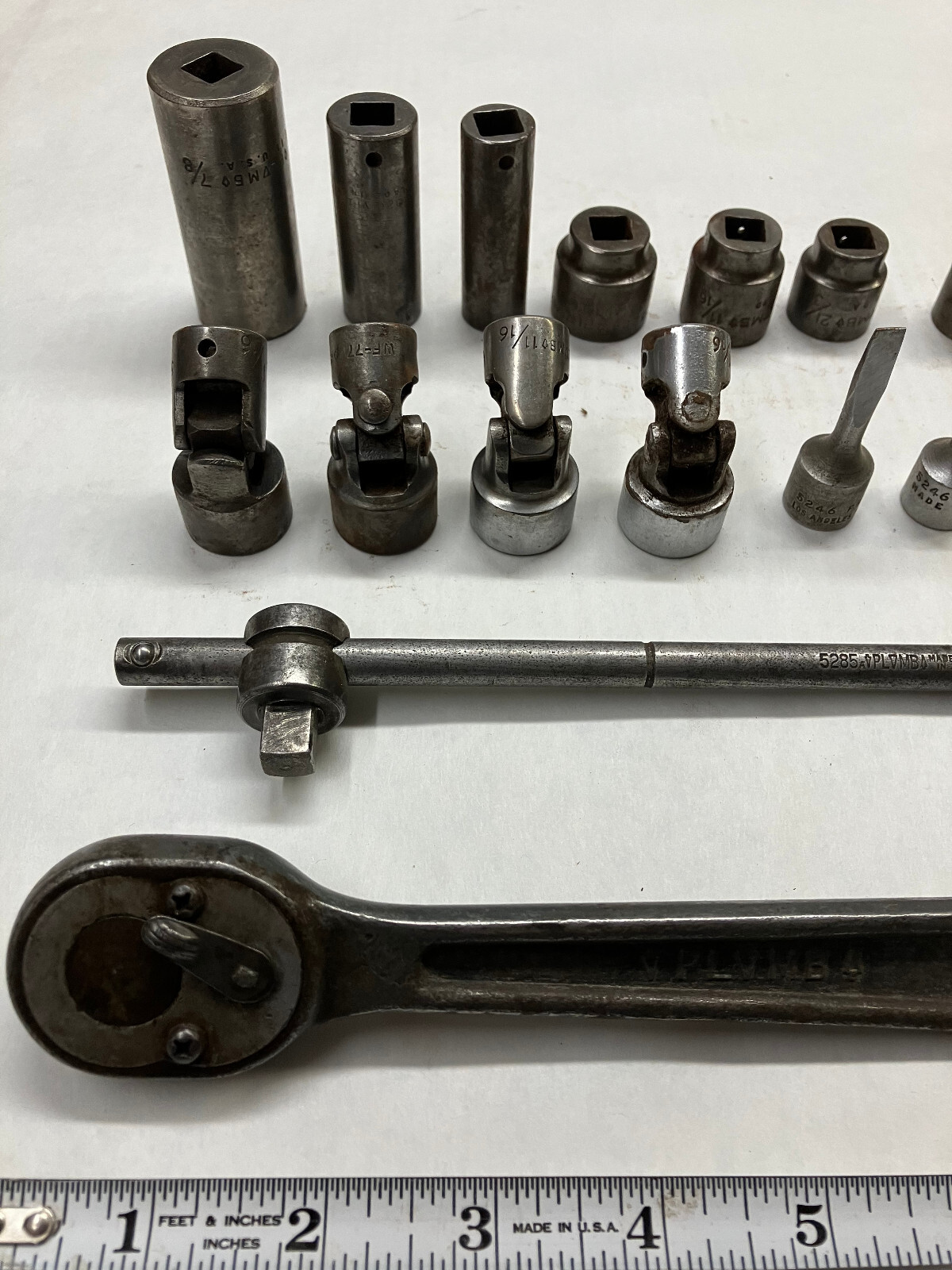 Vintage Lot 20 PLOMB PLVMB Tool 3/8" Ratchet T Bar Socket Swivel Wrench WF Rare eBay