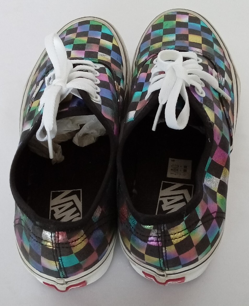 RARE VANS Reflective Multicolored Checkered Shoes… - image 6