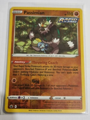 Passimian 088/198 Pokemon Karte TCG SWSH Chilling Reign Rare Reverse Holo Foil