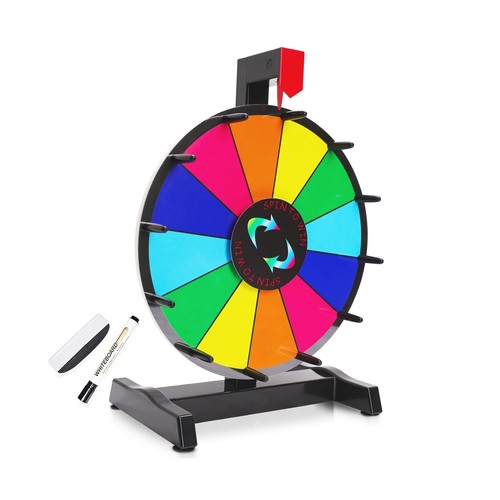 iElyiEsy 12 Inch Prize Wheel 12 Slots Tabletop Spinning Wheel for