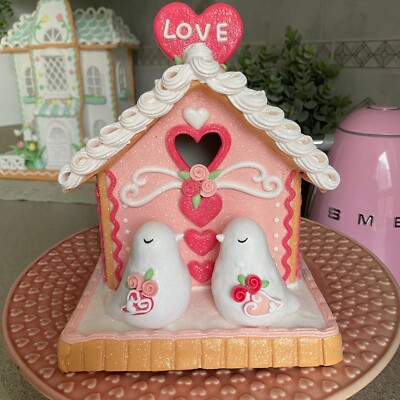 Cupcakes and Cashmere Valentine s Day Pink Cupcake Gingerbread House Love Birds
