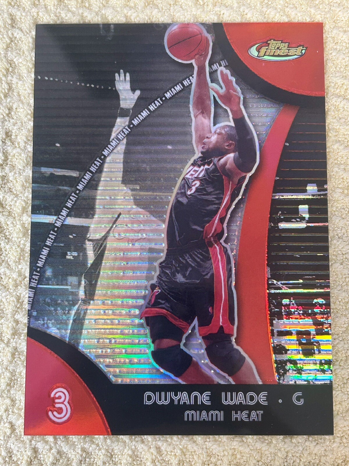 2007 Topps Finest Refractor Dwyane Wade #3 Miami Heat HOF