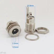 1pc Copper 5.5 x 2.5mm DC Power Female Jack Socket PCB Panel Mount Connector
