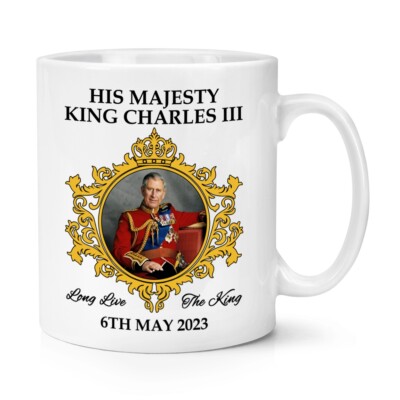 King Charles III 2023 10oz Tasse Becher Königs Krönung Gedenkgeschenk Souvenir