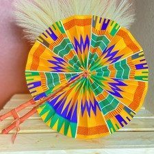 African Ankara Wax Print Foldable Hand Fan