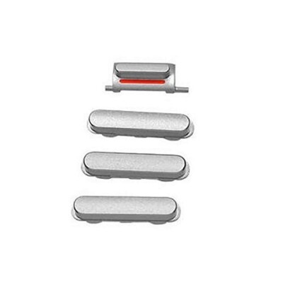 4in1 Button Set (Power/Volume/Mute) Tasten Knopf Silber für Apple iPhone 6 4.7''