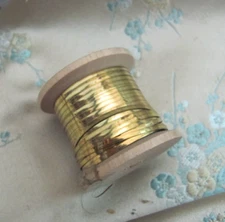 Vernie France Spool flat wide Gold Metal Tinsel Thread Fly Tying Embroidery 50yd