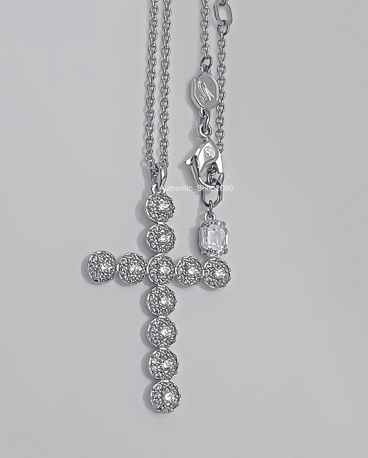 Mew 100% Authentic SWAROVSKI Rhodium Pla Cross Insigne Pendant necklace 5675573
