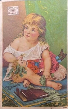 James Pyle's Pearline Soap Girl and Doll Victorian Trade Card New York 