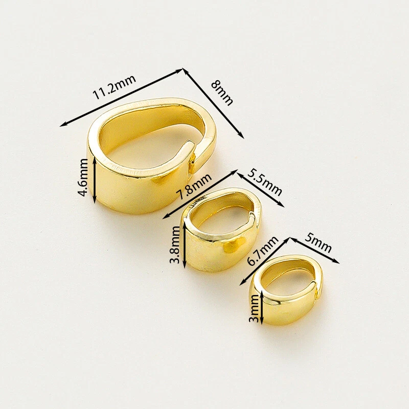 20pcs 14K / 18K Gold Plated Brass Pendant Clips Snap Bails Necklace Connectors - Image 3 of 4