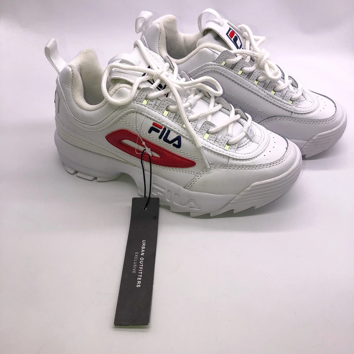 Los vervorming vaak Fila x Urban Outfitters Disruptor 2 Sneakers Womens White Platform Chunky  Dad | eBay