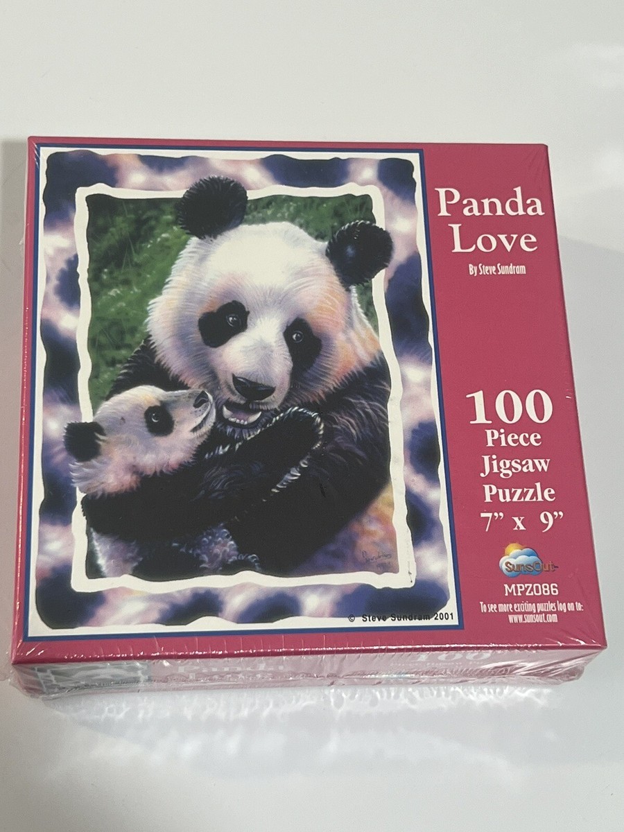 Vintage Jigsaw Puzzle 100 Piece Steve Sundram “Panda Love