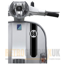 Leg Shield Scooter Race Stripes Numbers 300mm Sticker For Vespa Px Leg Shield Scooter Race Stripes Numbers 300mm Sticker For Vespa Px