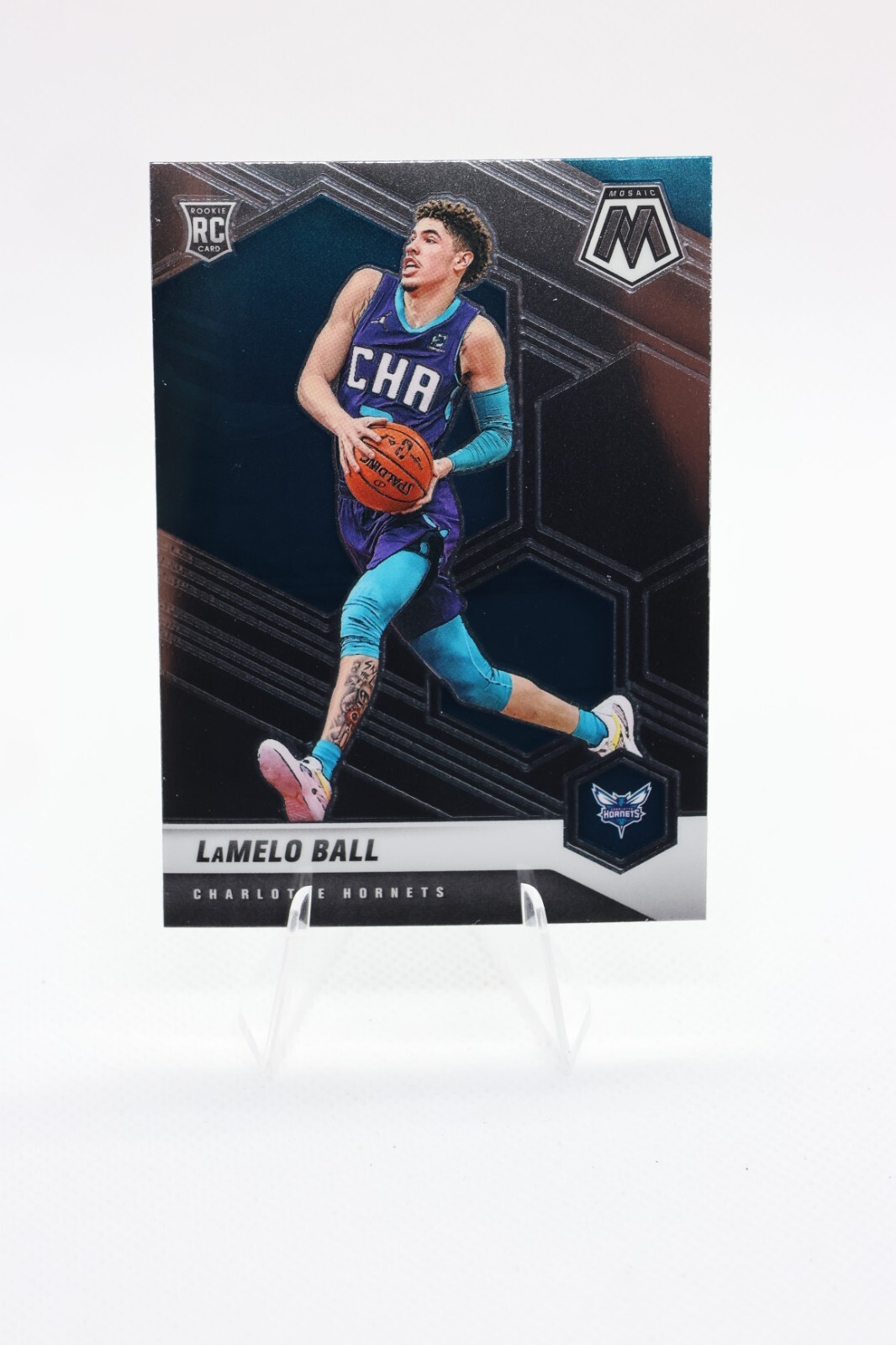 2020-21 Panini Mosaic Basketball LaMelo Ball Rookie Card Charlotte Hornets #202