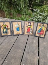 Lot Très joli tableau ,Carte postale en liège, peinte 