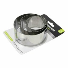 Set 3 pz Coppapasta Anello Cucina Tondo Acciaio Inox Porzionatore 6 - 8 - 10 cm