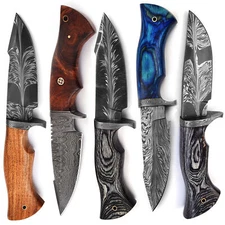 Premium Handmade Damascus Steel Knife | Razor-Sharp Hunting & Skinning Knife