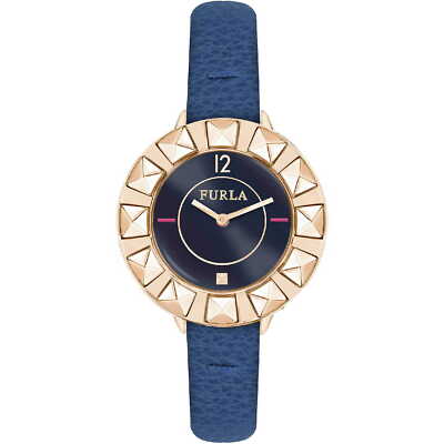 Orologio Donna FURLA CLUB R4251109516 Vera Pelle Blu + Ghiera  Intercambiabile | eBay