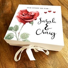 Our Story So Far Happy Personalised Square Valentine's Day Keepsake Gift Box