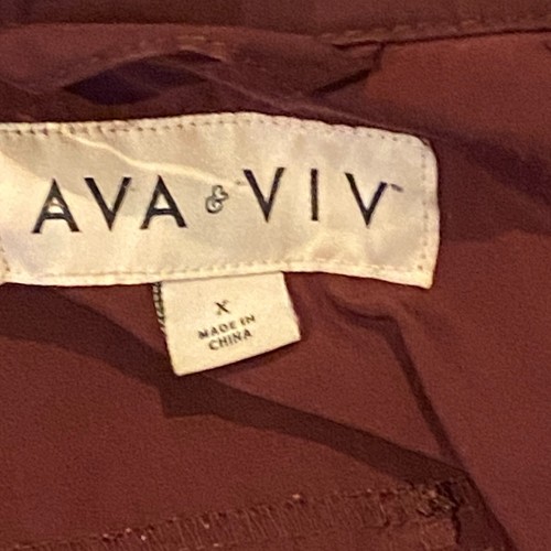 AVA VIV Burgundy Zip/Button Anorak Utility Jacket Hooded Plus Sz X #349G - Picture 9 of 10