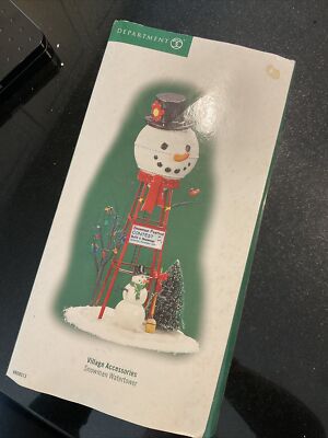 Department 56 Snowman Watertower – Villaggio Natalizio, Serbatoio D'Acqua Con Pupazzo Di Neve