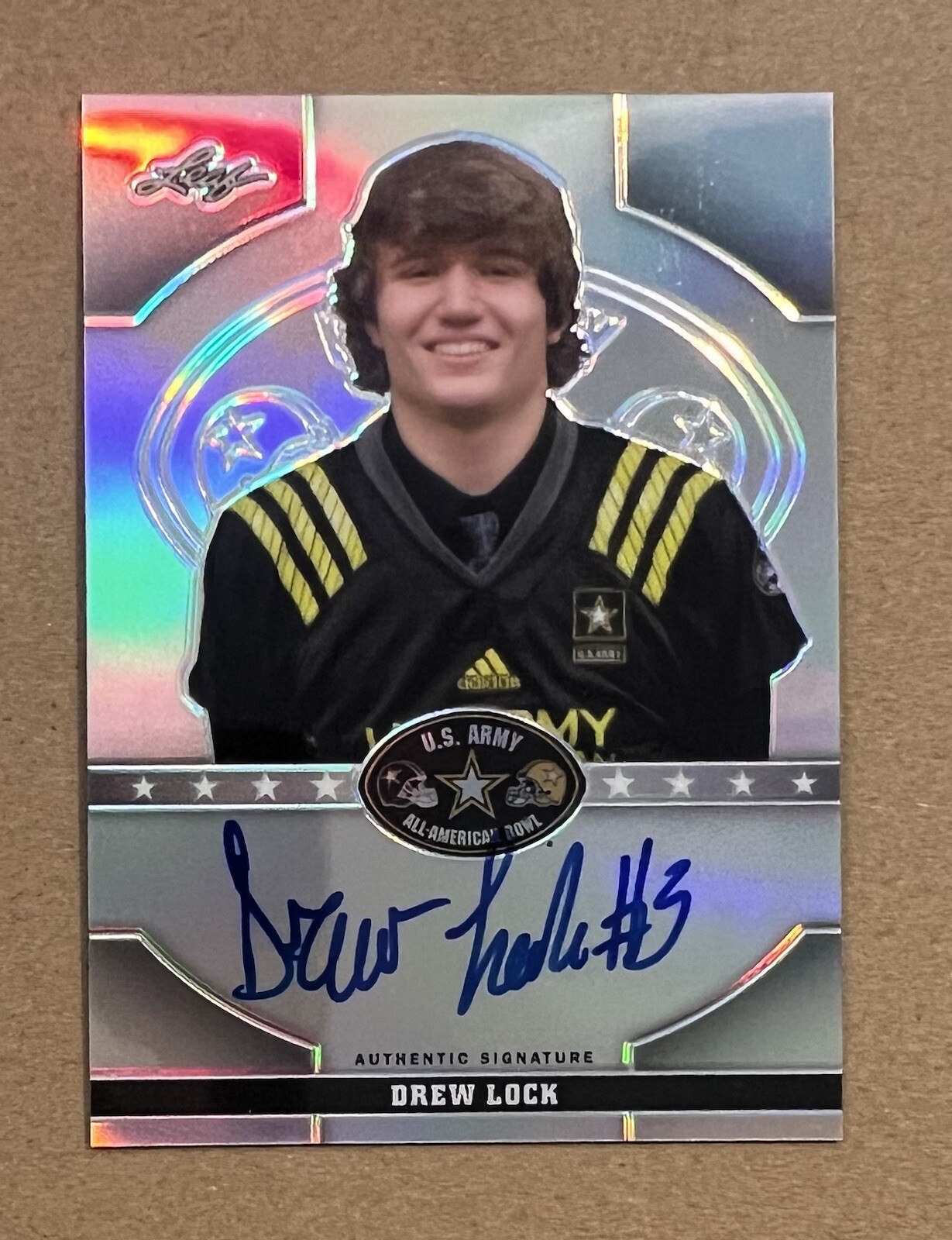 2015 Drew Lock Leaf U.S. Army All-American Bowl - Autographs #ATA-DL1 Silver