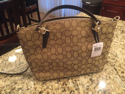 mini kelsey satchel in signature jacquard