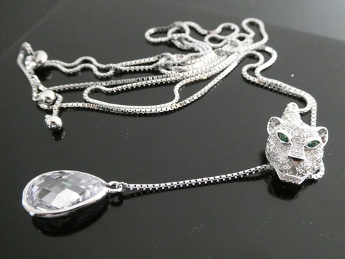 White Gold-plate Sterling 925 CZ Chain 