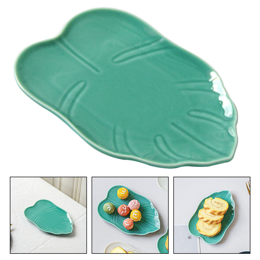 Ceramic Dessert Serving Plate Leaf Shaped Appetizer Storage Plate Food Serving eBay