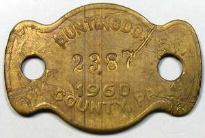 1960 Pennsylvania Dog License Tag - Huntingdon County - #51446
