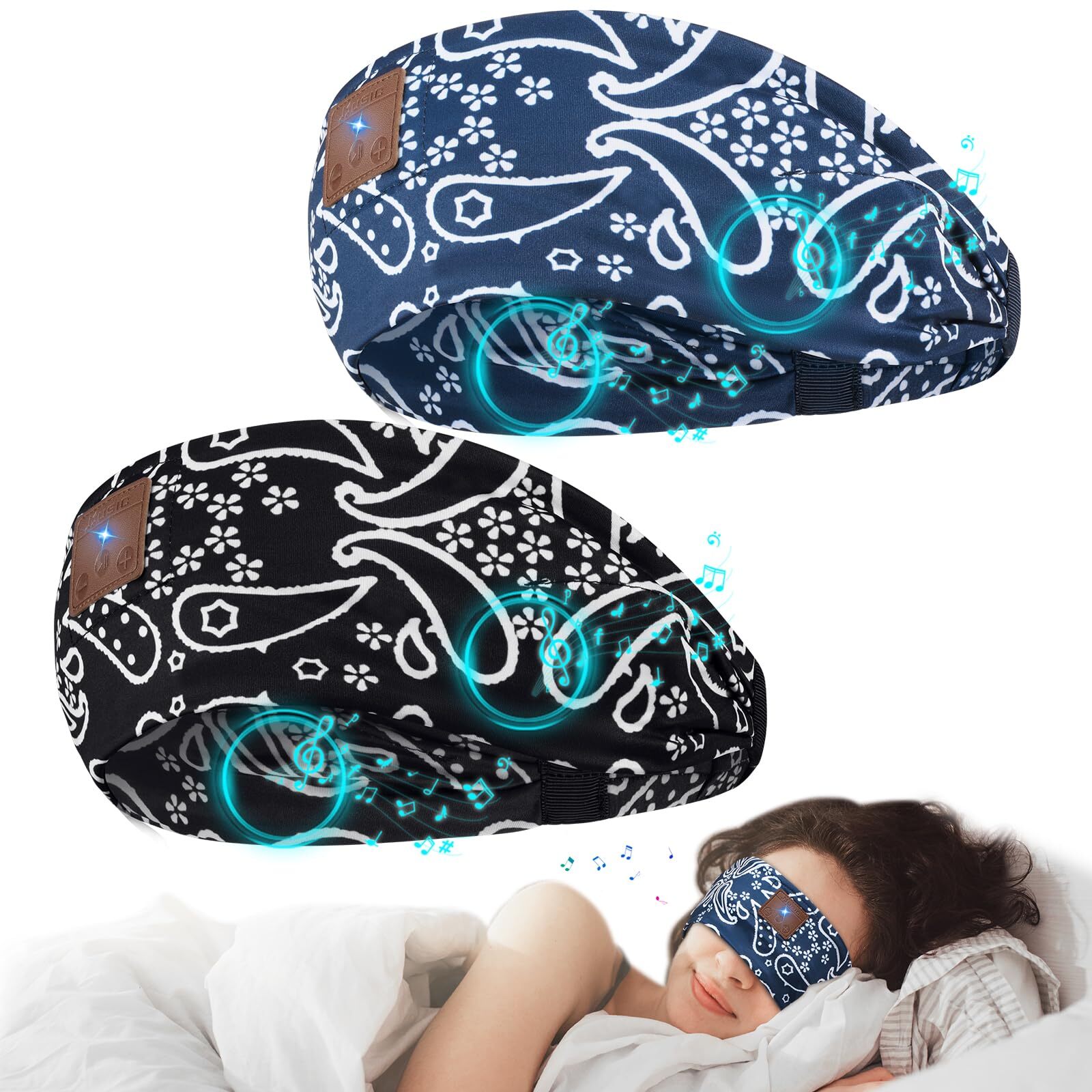 BULYPAZY 2-Pack Bluetooth Sleep Headband Headphones Wireless Comfort 2024 Edition
